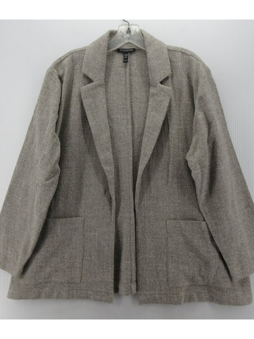 Eileen Fisher Blazer Large Petites Open Jacket Organic Unstructured